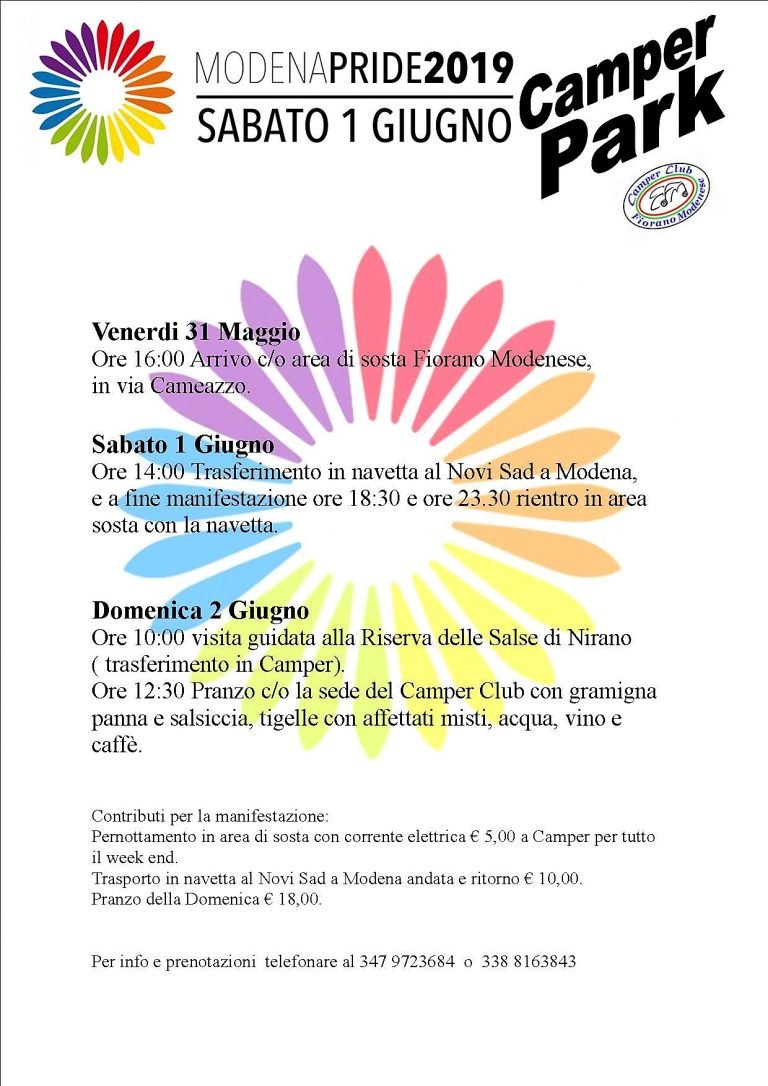 Pride a Modena in camper