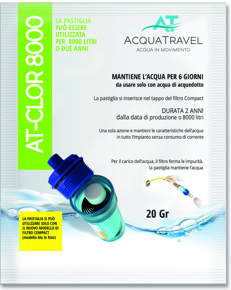 AT-Clor 8000: il nuovo sistema Acquatravel per il trattamento e protezione dell’acqua a bordo del camper