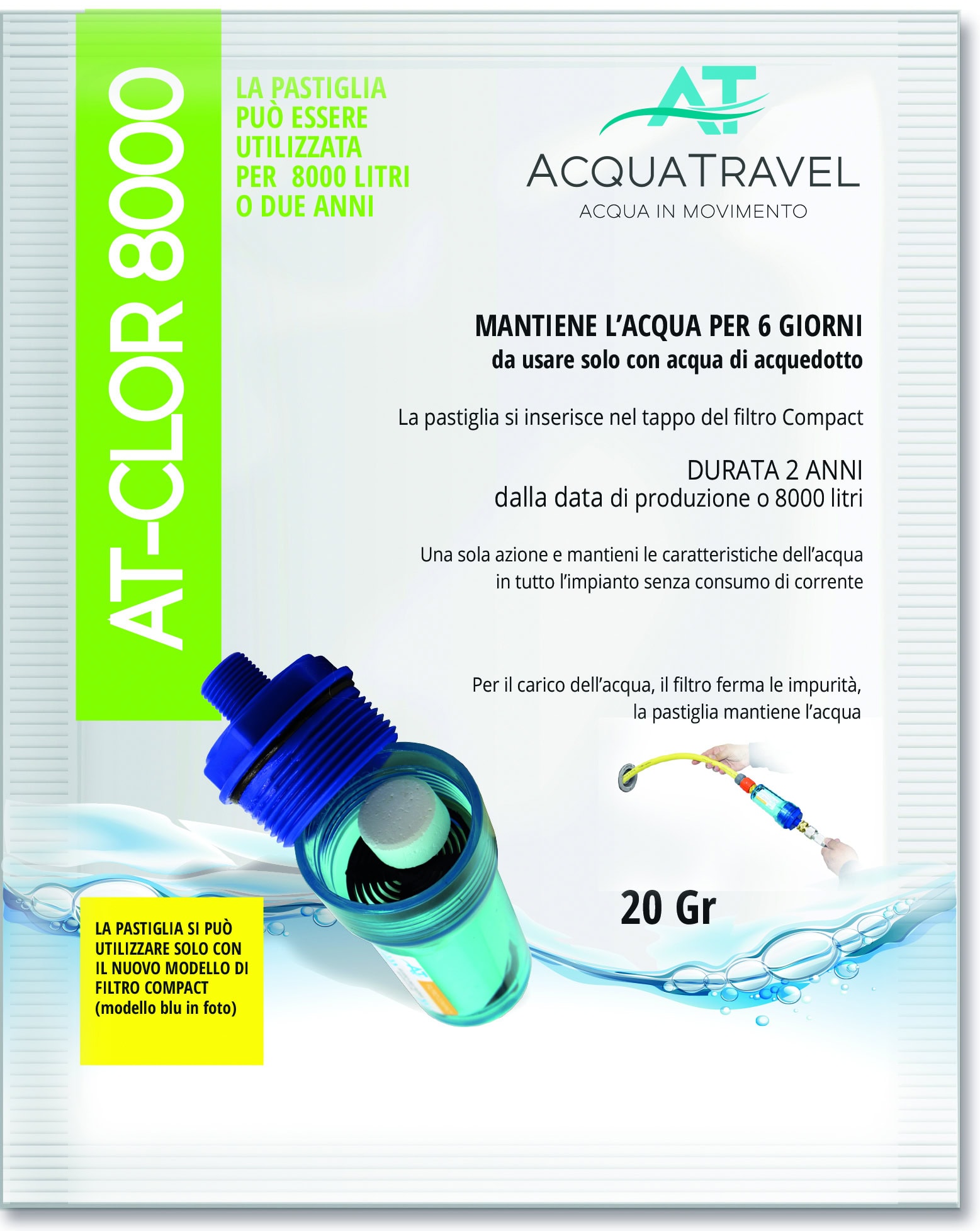 AT-Clor 8000: il nuovo sistema Acquatravel per il trattamento e protezione dell’acqua a bordo del camper